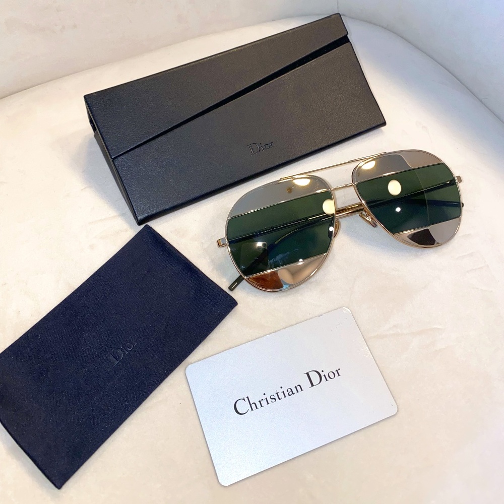 DIOR Split Gold, Mirror Aviator Sunglasses